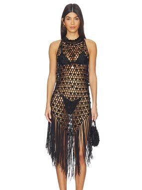 Superdown Karrigan crochet halter dress